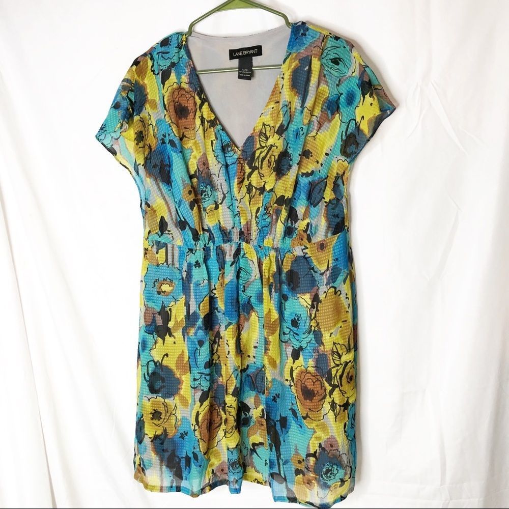 Lane Bryant floral midi dress sz14/16